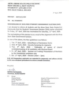 Akwa Poly SUG Elections 2025/2026: New D...